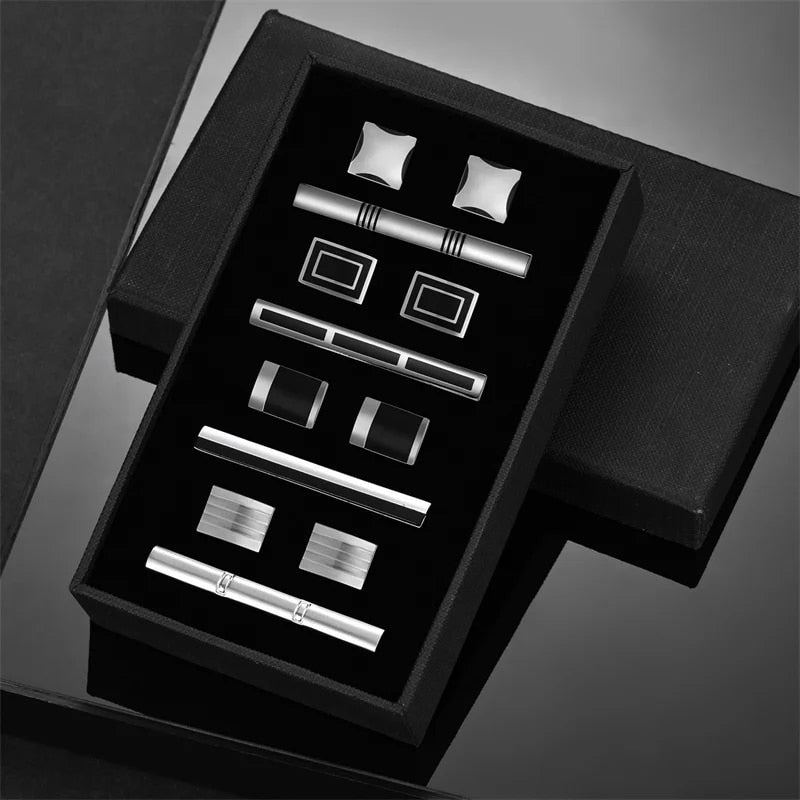 Four Cufflinks Tie Clips Sets