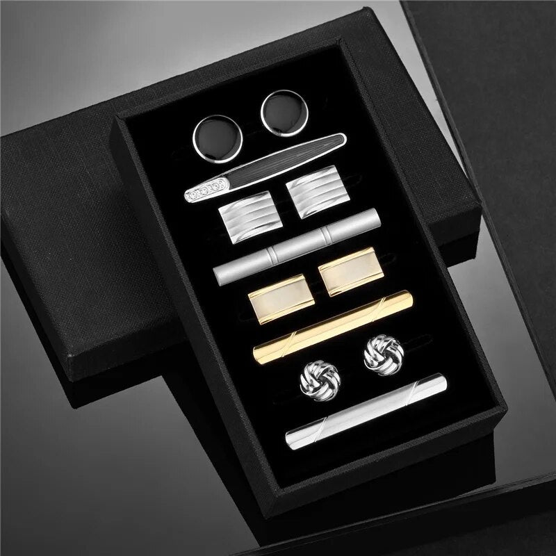 Four Cufflinks Tie Clips Sets