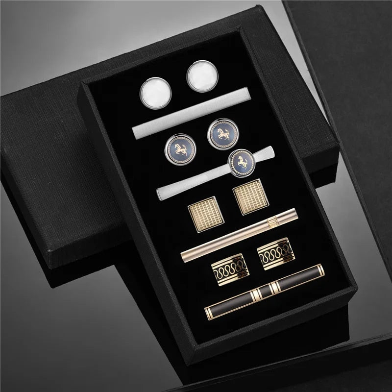 Four Cufflinks Tie Clips Sets