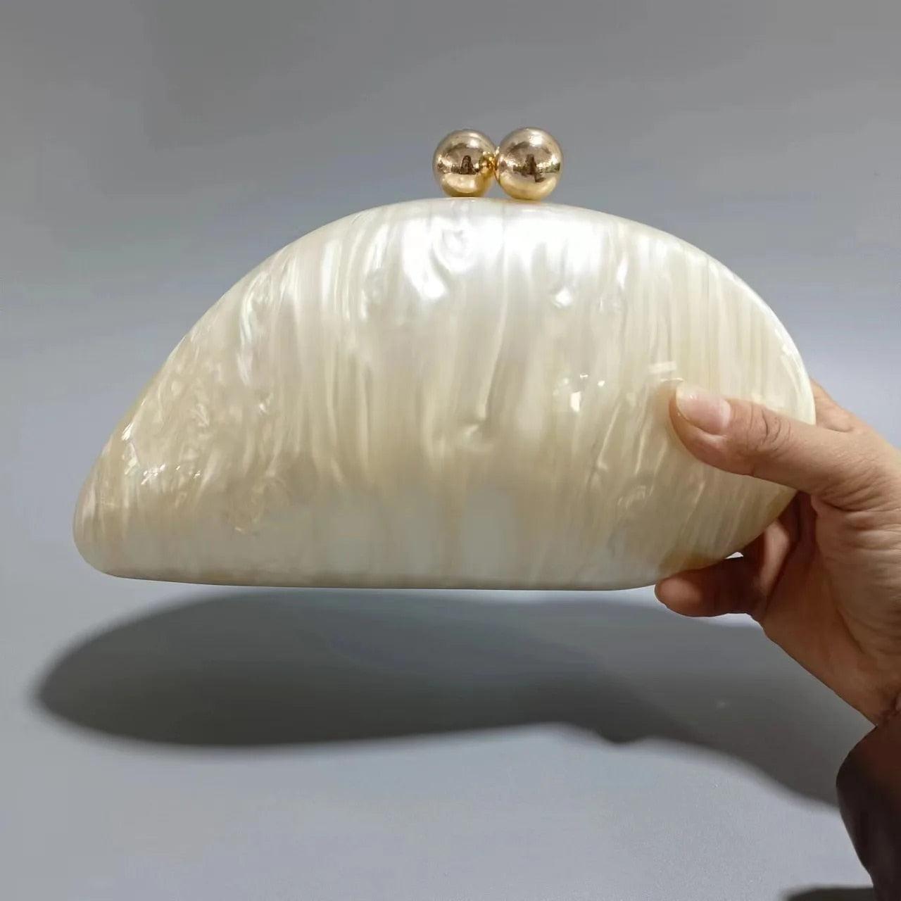 Shelby - Pearlescent High QualityShell Shape Evening clutch Evening Bags