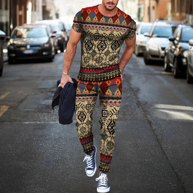 Men's Two-Piece Digital Dashiki Set