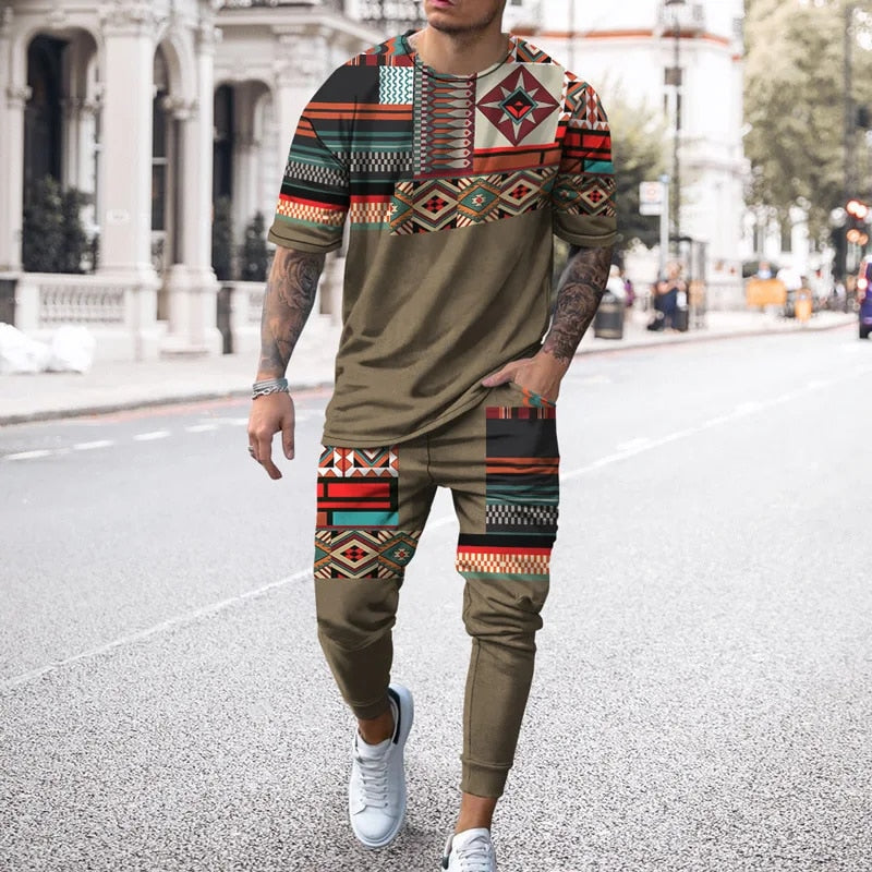 Men's Two-Piece Digital Dashiki Set