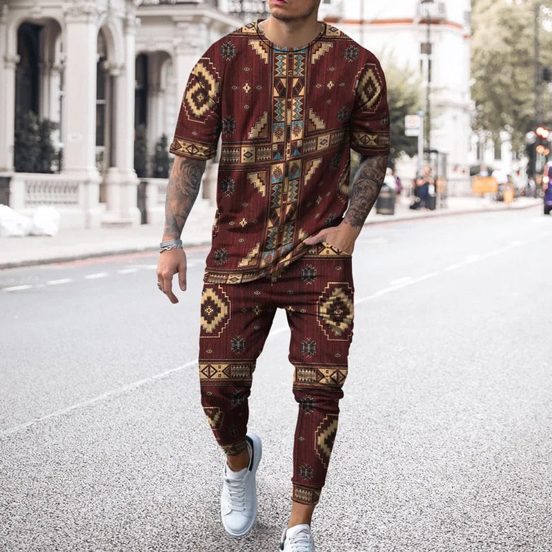 Men's Two-Piece Digital Dashiki Set