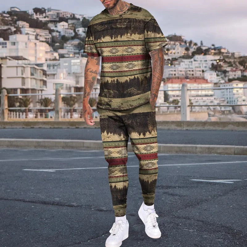 Men's Two-Piece Digital Dashiki Set