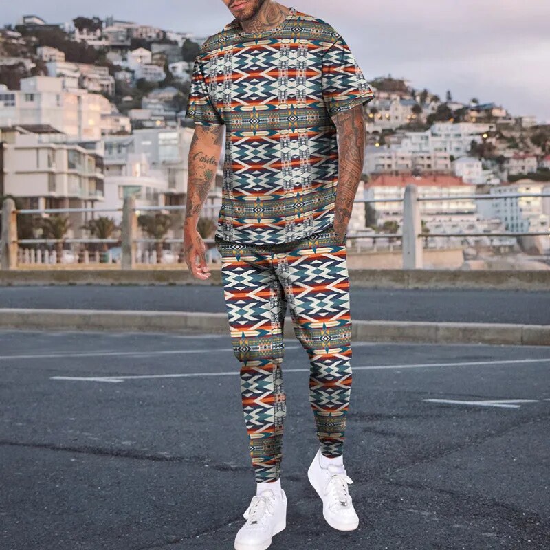 Men's Two-Piece Digital Dashiki Set