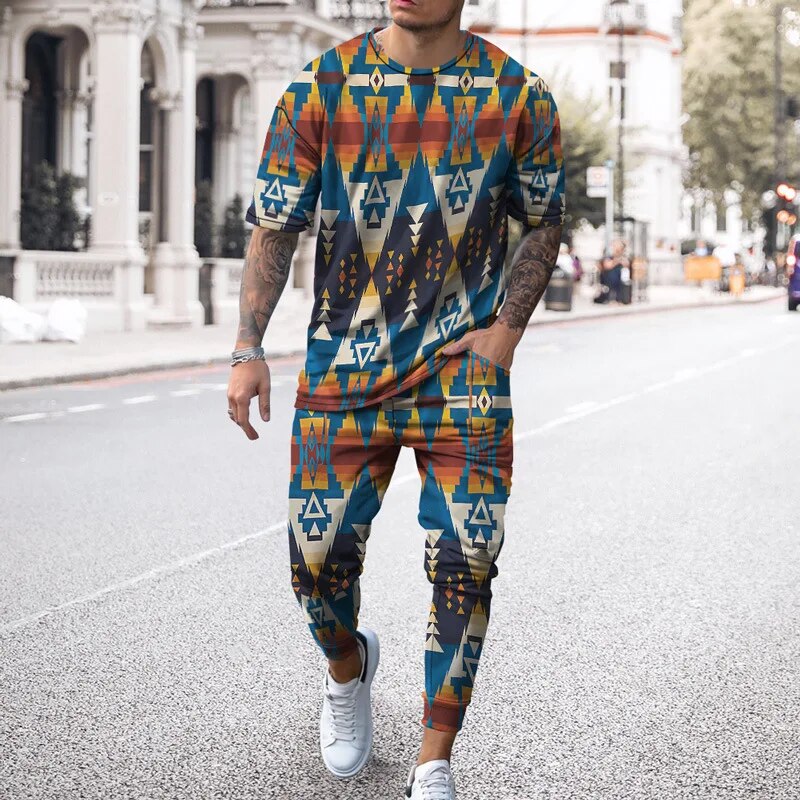 Men's Two-Piece Digital Dashiki Set