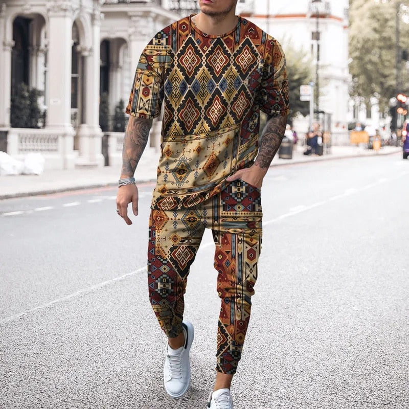 Men's Two-Piece Digital Dashiki Set