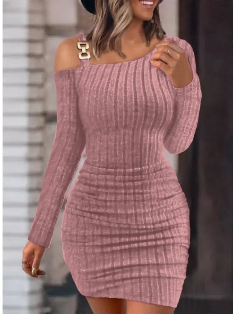 Heather - Ribbed Sweater Dress