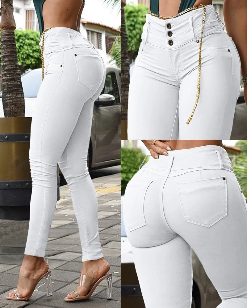 Kisha - Women's High Waist Skinny Pants