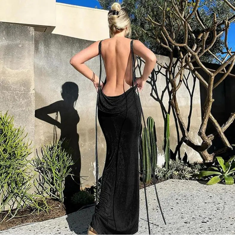 Baby Got Back - Backless Bodycon Maxi Dress