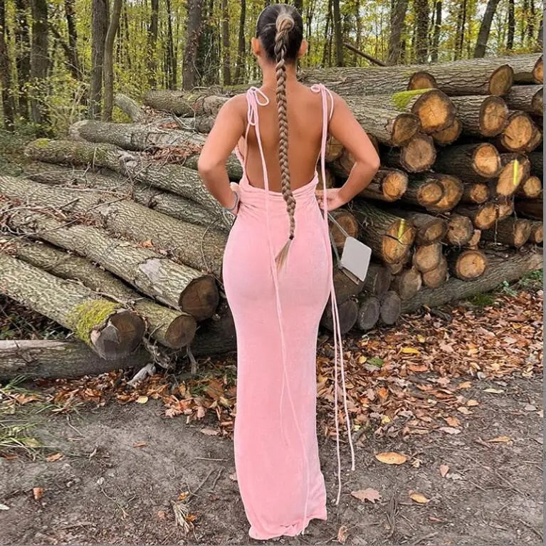 Baby Got Back - Backless Bodycon Maxi Dress