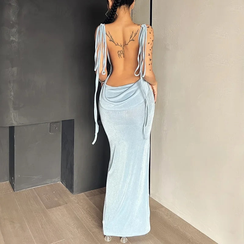 Baby Got Back - Backless Bodycon Maxi Dress