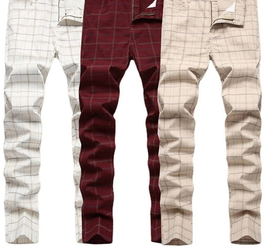 Urban Plaid Stretch Slim Fit Pants