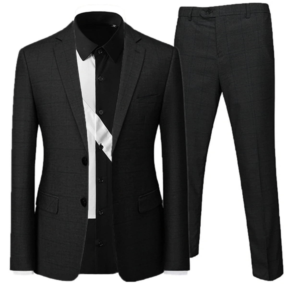 Plaid Striped Suit. Two-Piece and Three-Piece Options