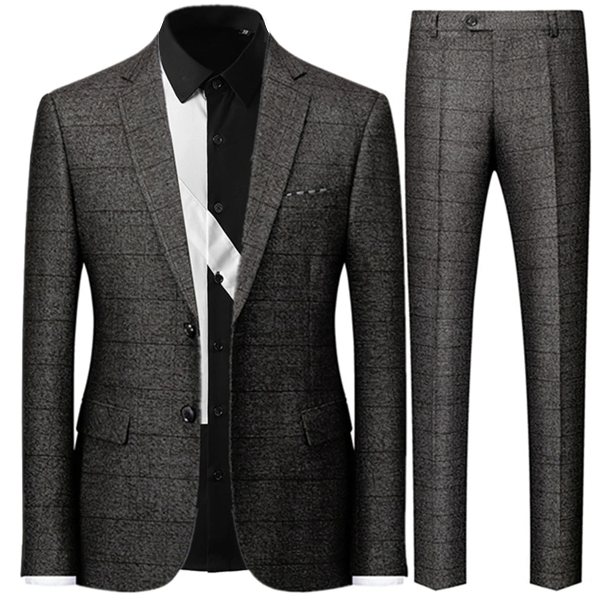 Plaid Striped Suit. Two-Piece and Three-Piece Options