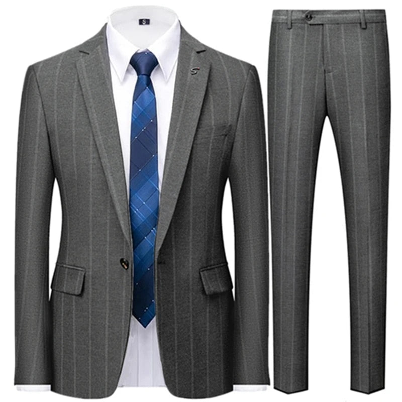 Plaid Striped Suit. Two-Piece and Three-Piece Options