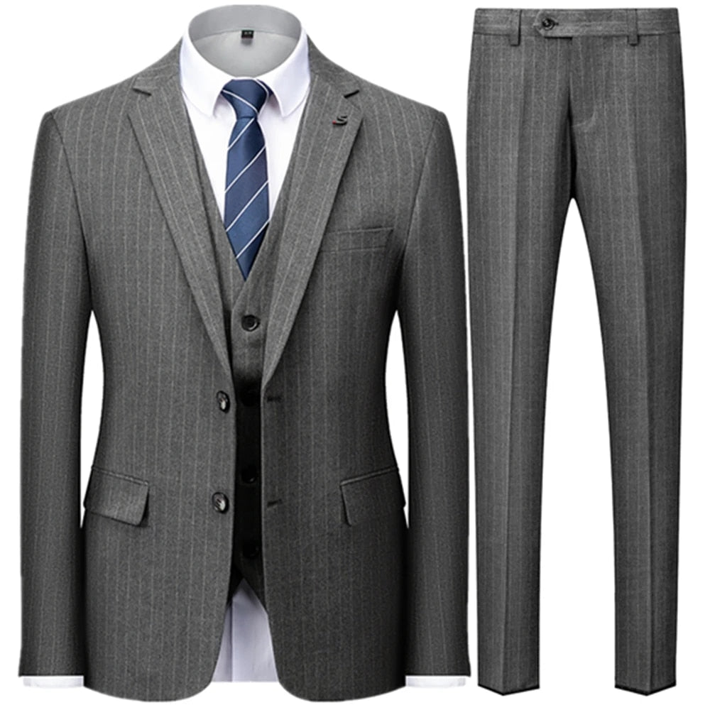 Plaid Striped Suit. Two-Piece and Three-Piece Options