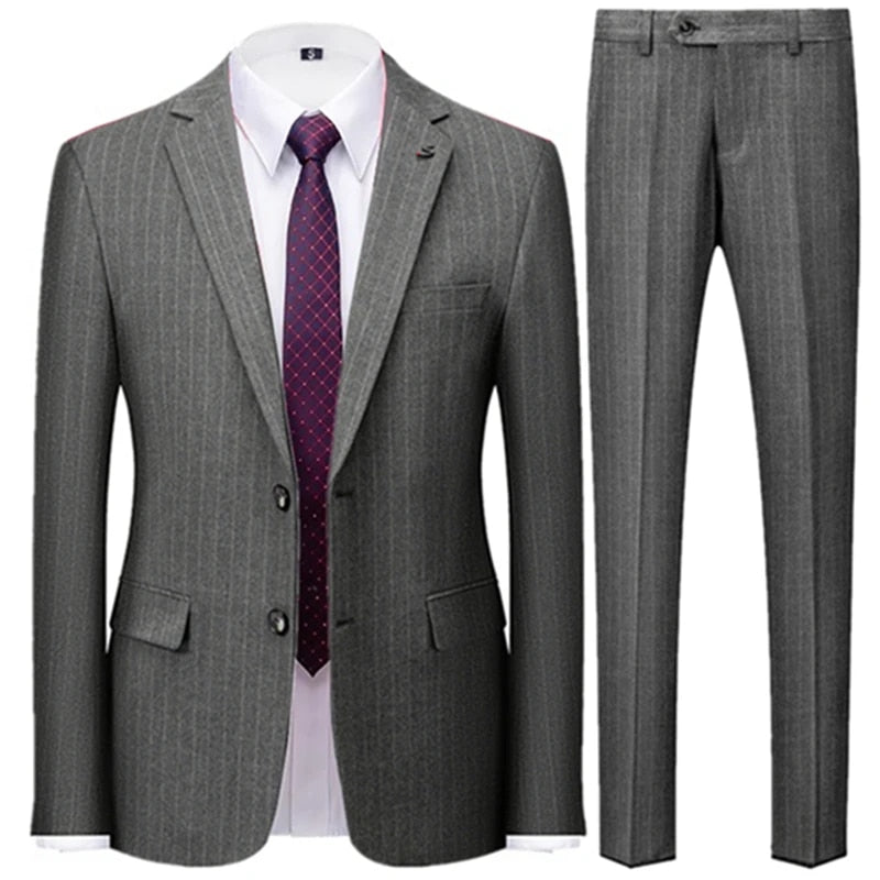 Plaid Striped Suit. Two-Piece and Three-Piece Options