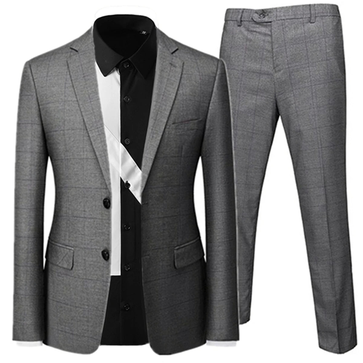 Plaid Striped Suit. Two-Piece and Three-Piece Options