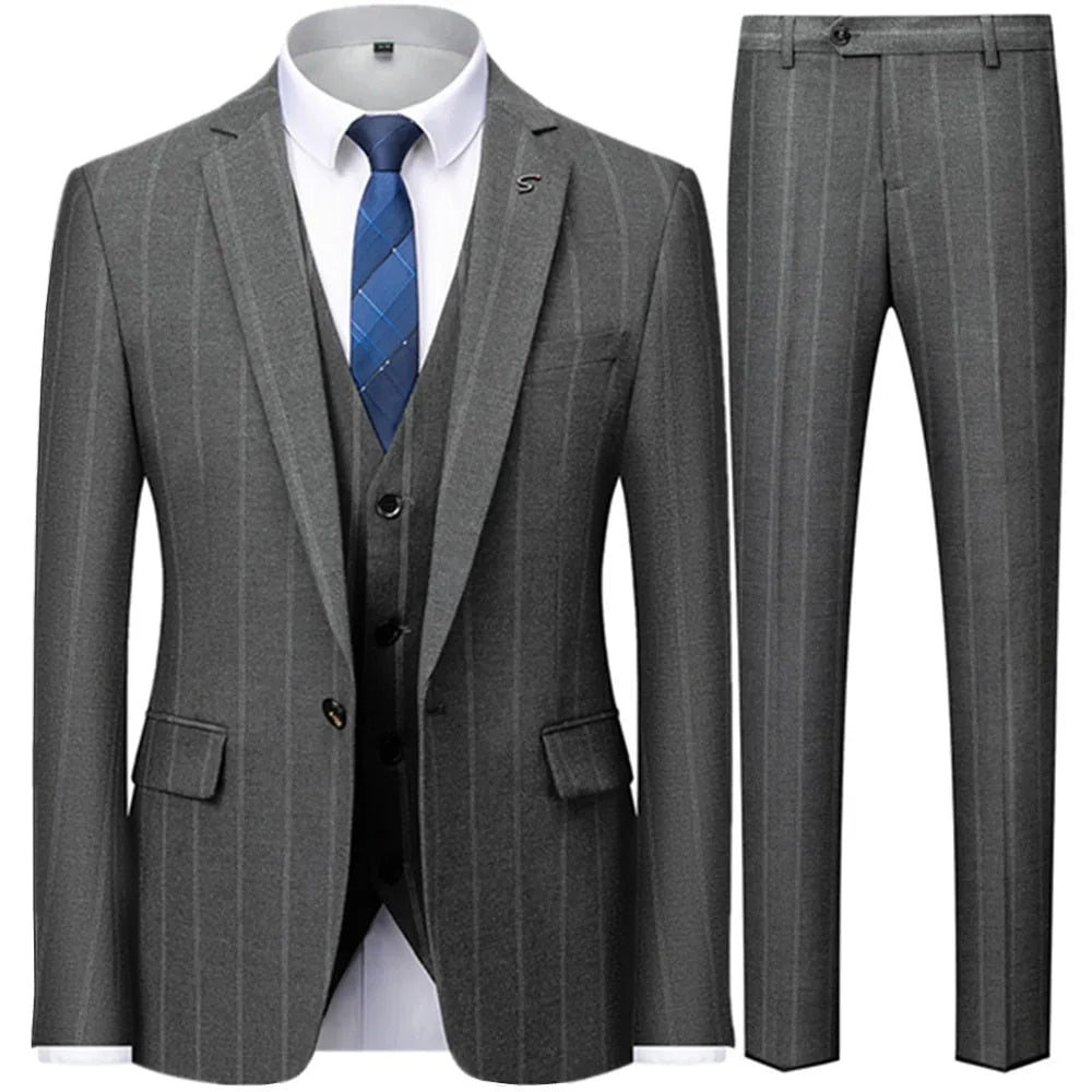 Plaid Striped Suit. Two-Piece and Three-Piece Options