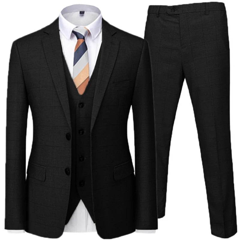 Plaid Striped Suit. Two-Piece and Three-Piece Options