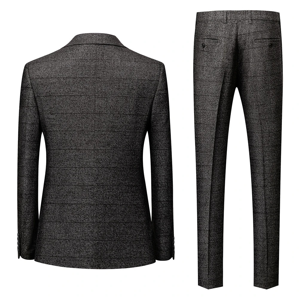 Plaid Striped Suit. Two-Piece and Three-Piece Options