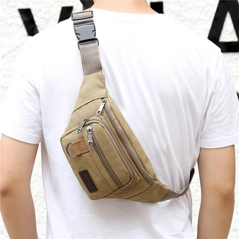 Unisex Canvas Chest Waist Bag