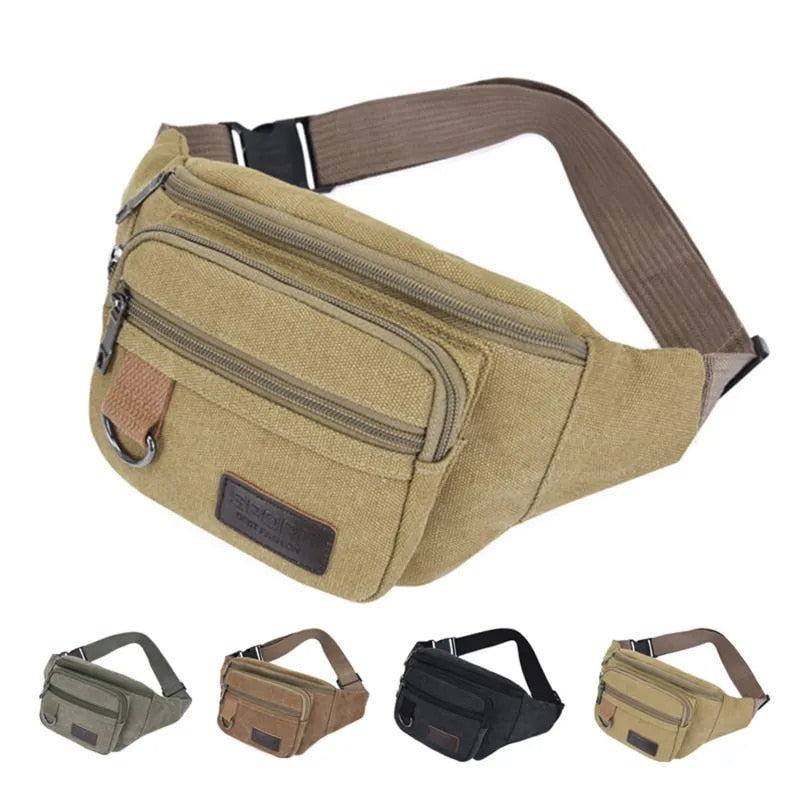 Unisex Canvas Chest Waist Bag