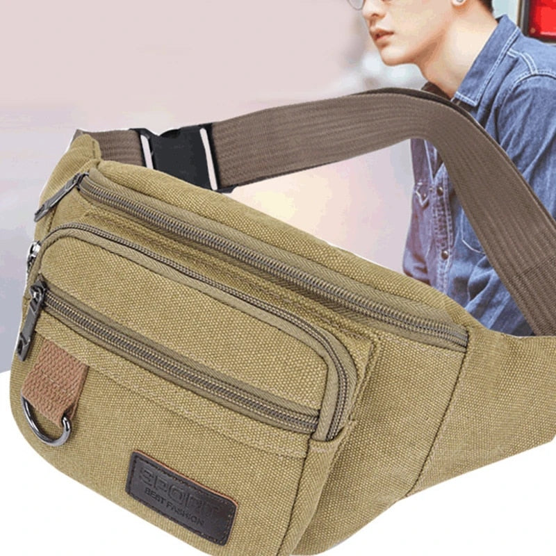 Unisex Canvas Chest Waist Bag