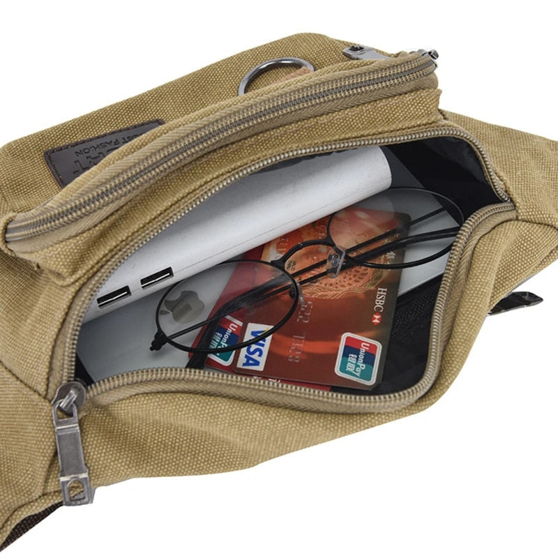 Unisex Canvas Chest Waist Bag