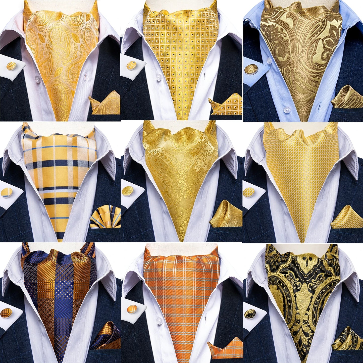 Three-Piece Jacquard Cravat Set