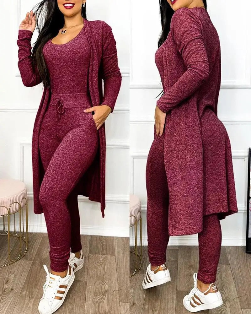 Lorraine - Comfortable Drawstring Jumpsuit Set