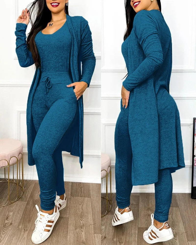 Lorraine - Comfortable Drawstring Jumpsuit Set