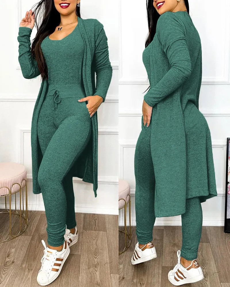 Lorraine - Comfortable Drawstring Jumpsuit Set