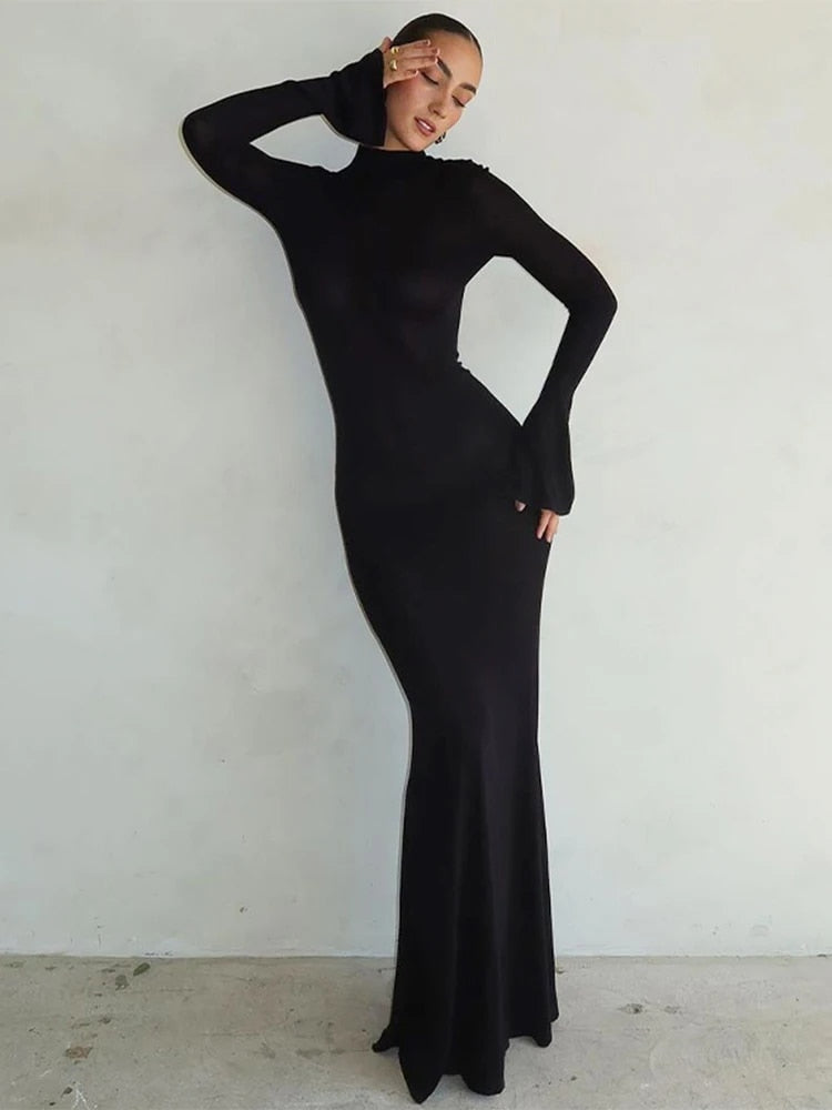 Back To Black - Black Elegant Evening Maxi Dress