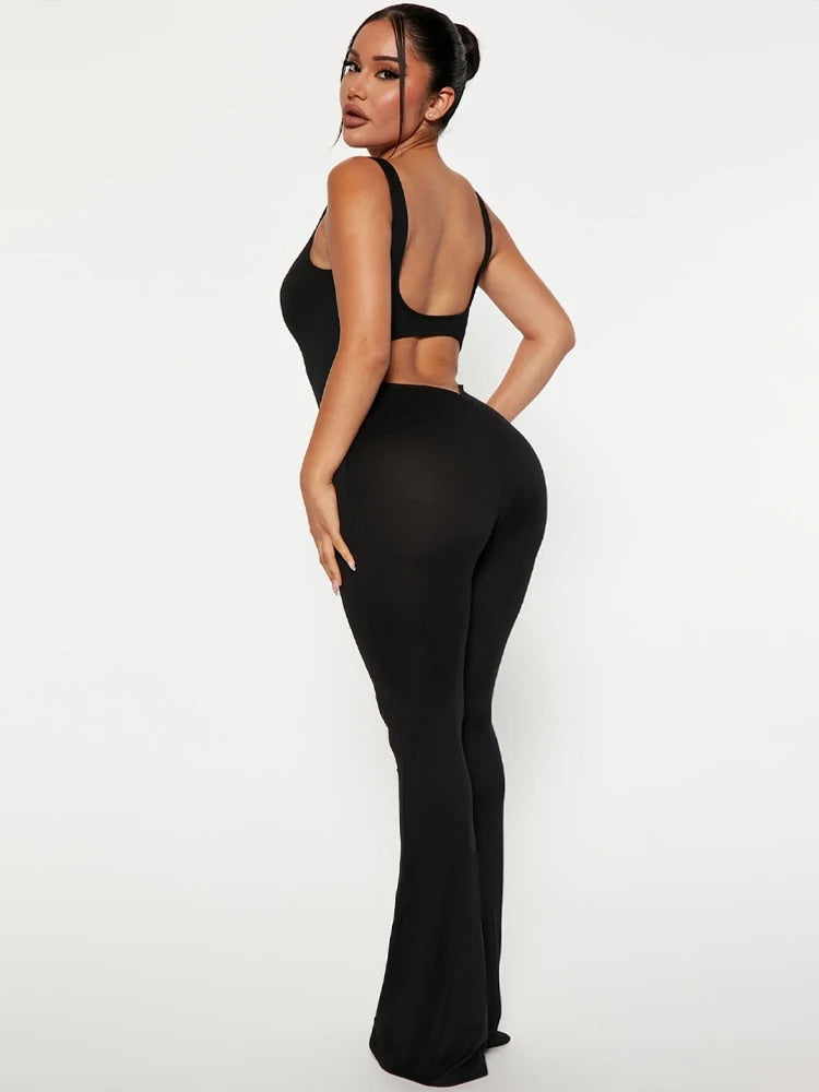 Taryn - Solid Backless Jumpsuit