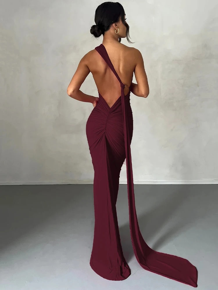 There She Goes - Backless Bodycon Maxi Dress