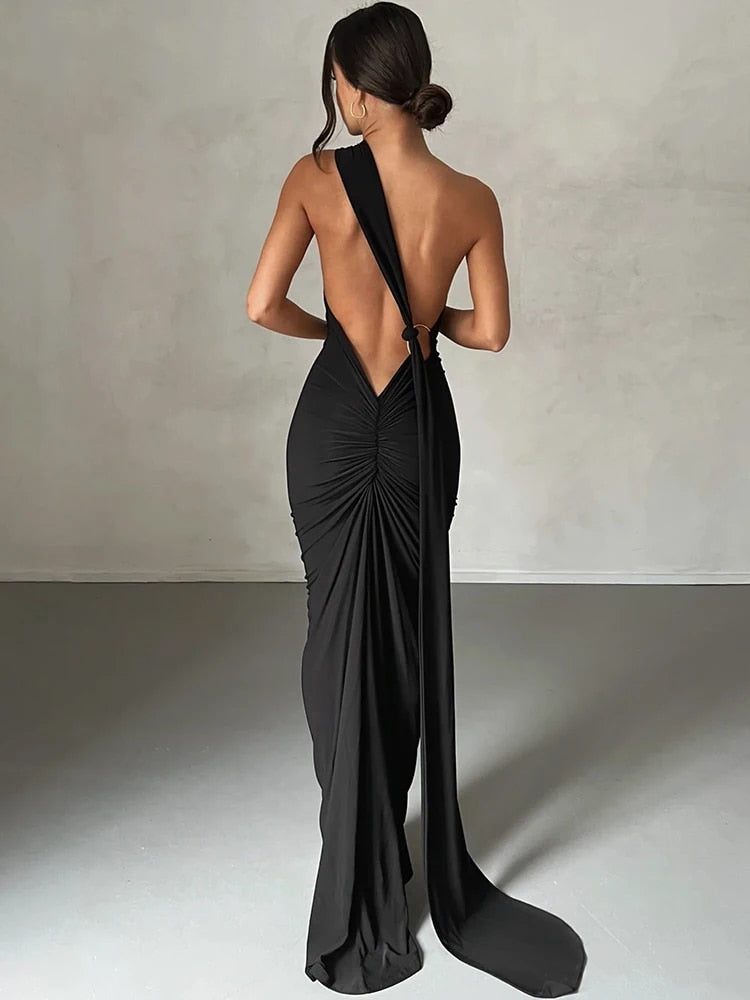 There She Goes - Backless Bodycon Maxi Dress