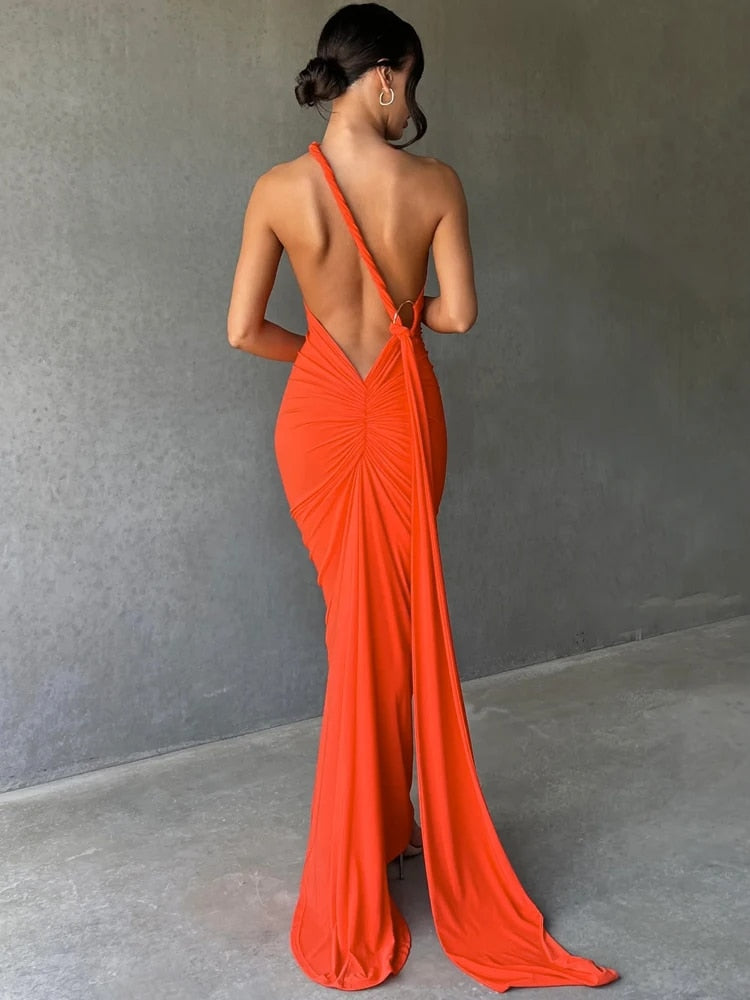 There She Goes - Backless Bodycon Maxi Dress