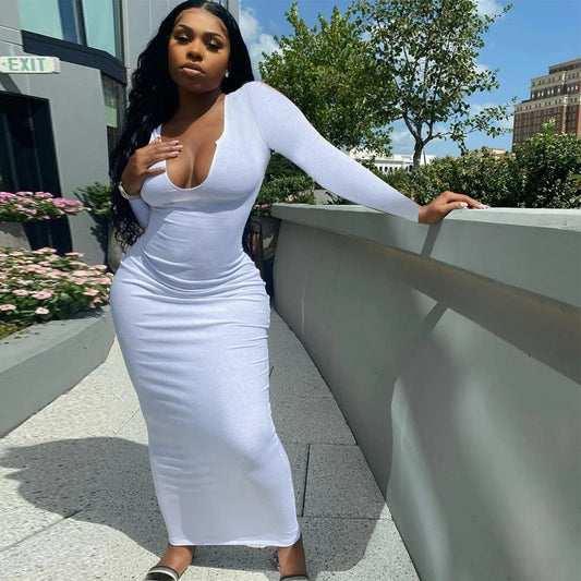 Sheila - Comfortable Bodycon Maxi Dress