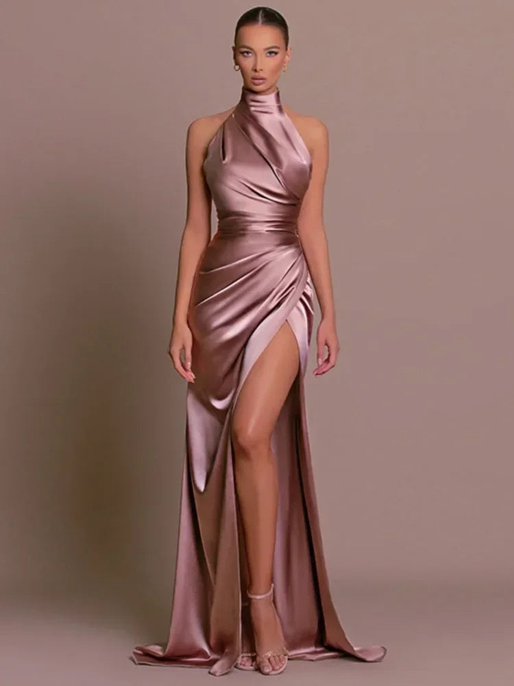 Le Luxe - Elegant Luxury Evening Halter Dress