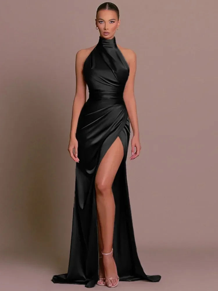 Le Luxe - Elegant Luxury Evening Halter Dress