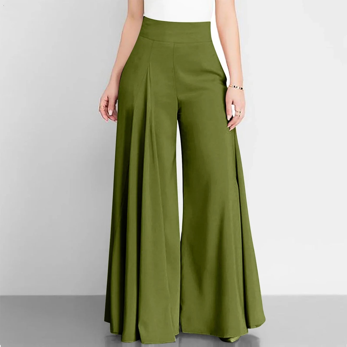 Nine to Five - Women's Business/Dressy Solid Wide-Leg Pants