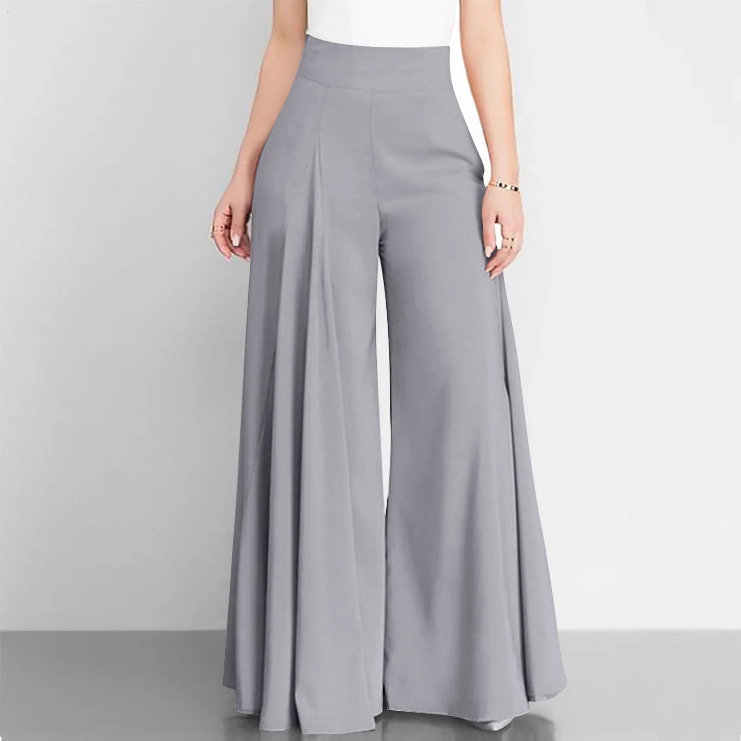 Nine to Five - Women's Business/Dressy Solid Wide-Leg Pants