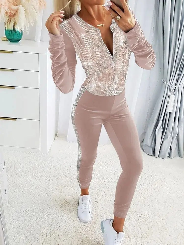 Rain Or Shine - Women's Sequin Matching Set