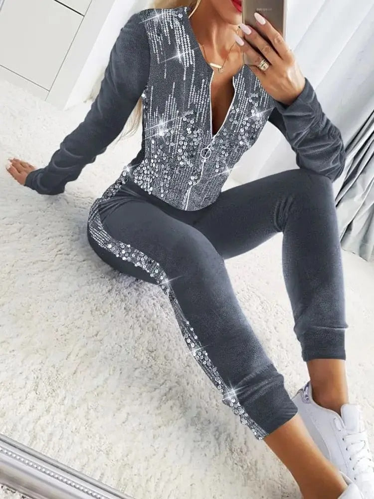 Rain Or Shine - Women's Sequin Matching Set