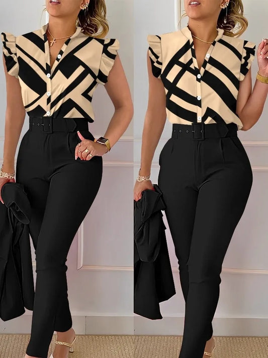 Dress For Success - Two-Piece Professional Pants Set