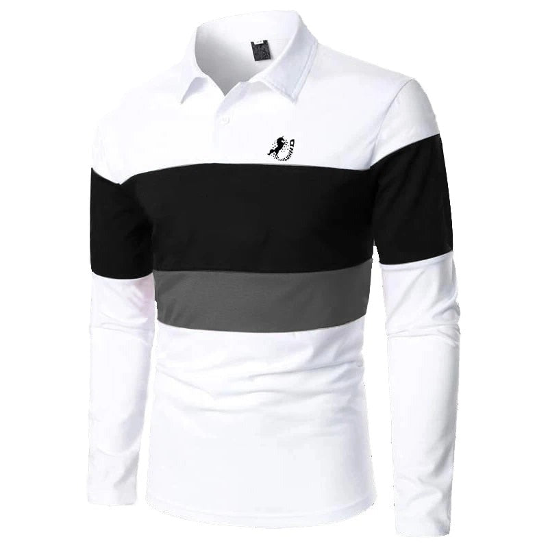 Men's Fashion Long Sleeve Polo Shirt