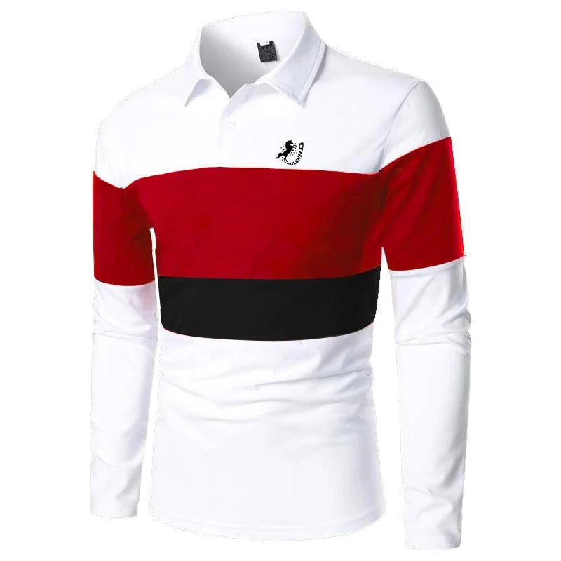 Men's Fashion Long Sleeve Polo Shirt