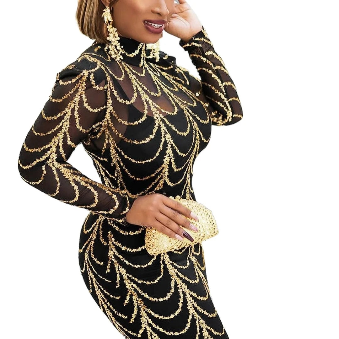 Abaya - Elegant Sequin Bodycon Dress